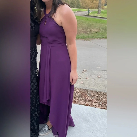 Azazie Amdis Grape High Low Bridesmaid or Prom Dress - Picture 2 of 2